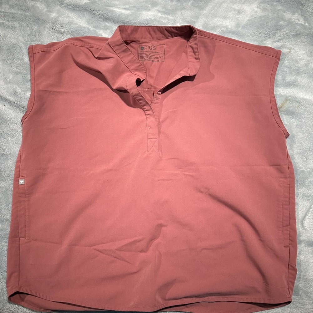 Figs scrubs, both pants and top are large, barely worn, color mauve.